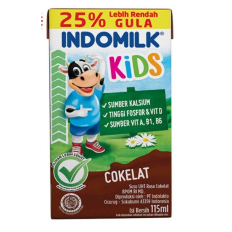 

INDOMILK KID COKLAT LESS SUGAR 115ml x 8pcs
