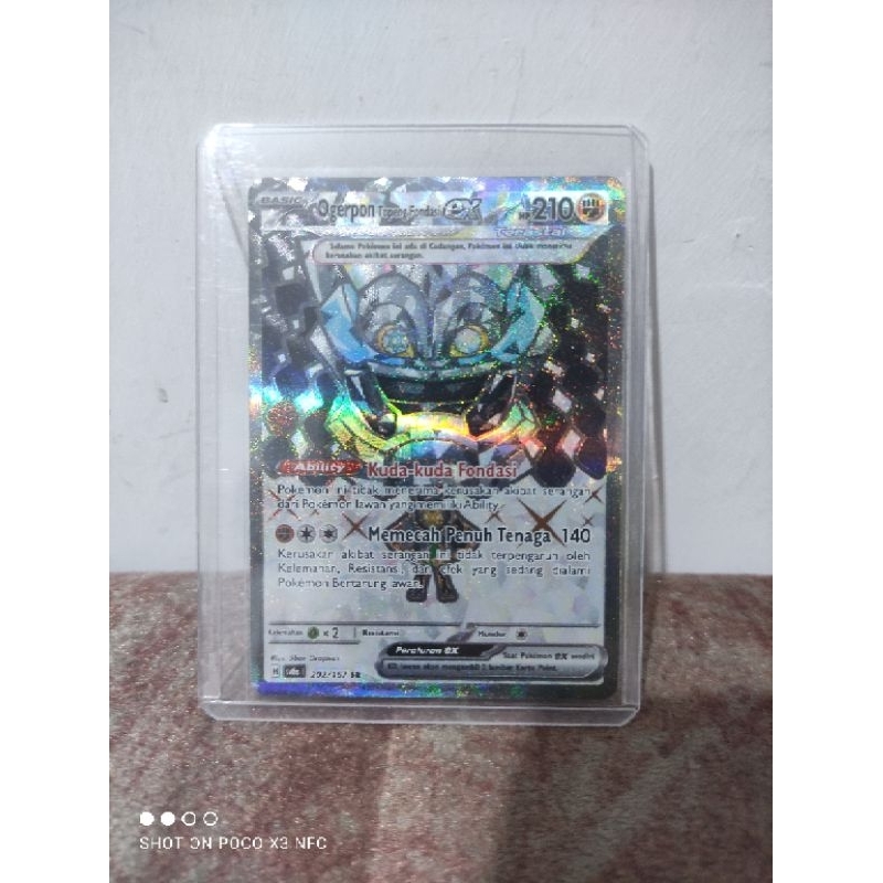 Kartu pokemon ogerpon topeng fondasi EX Sr Tcg indonesia