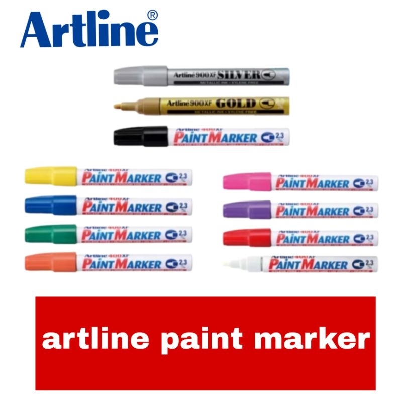 

( 1 bh) spidol paint marker artline 400XF/ 440XF/444XF/ 409XF/ 900XF 2-3mm warna warni silver/ gold/ putih