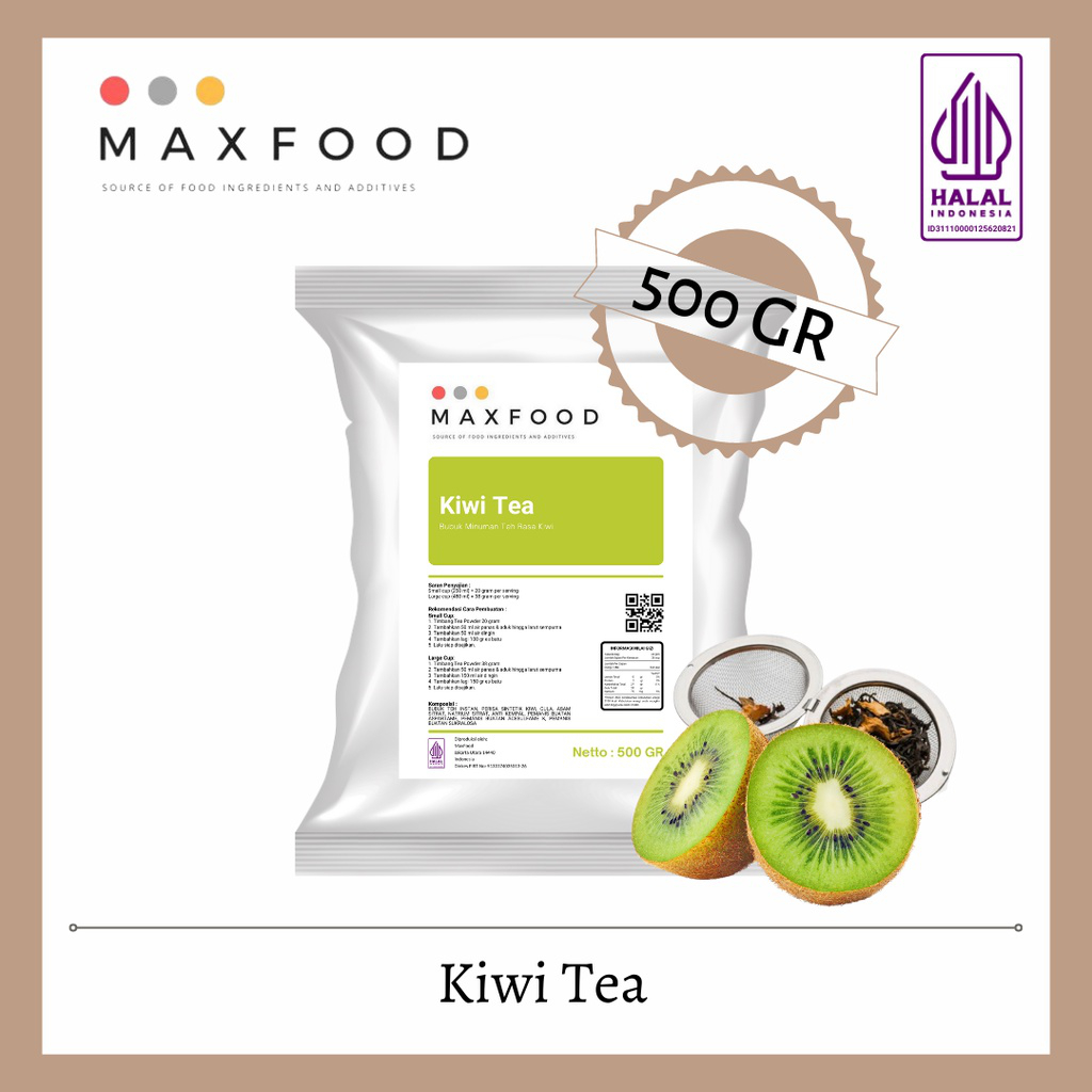 

MAXFOOD - (EXPIRED SOON) Bubuk Minuman Teh Rasa Buah Kiwi Tea - Bluberry Tea 500 GR