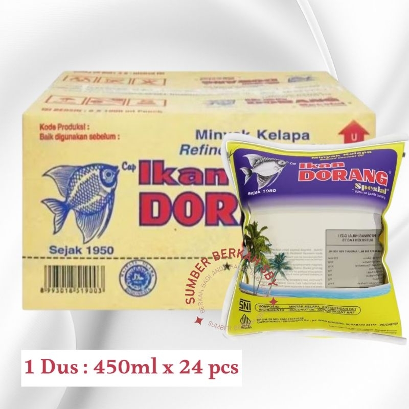 

Minyak Dorang Kelapa Special Kemasan 1 Dus : 450ml x 24pcs