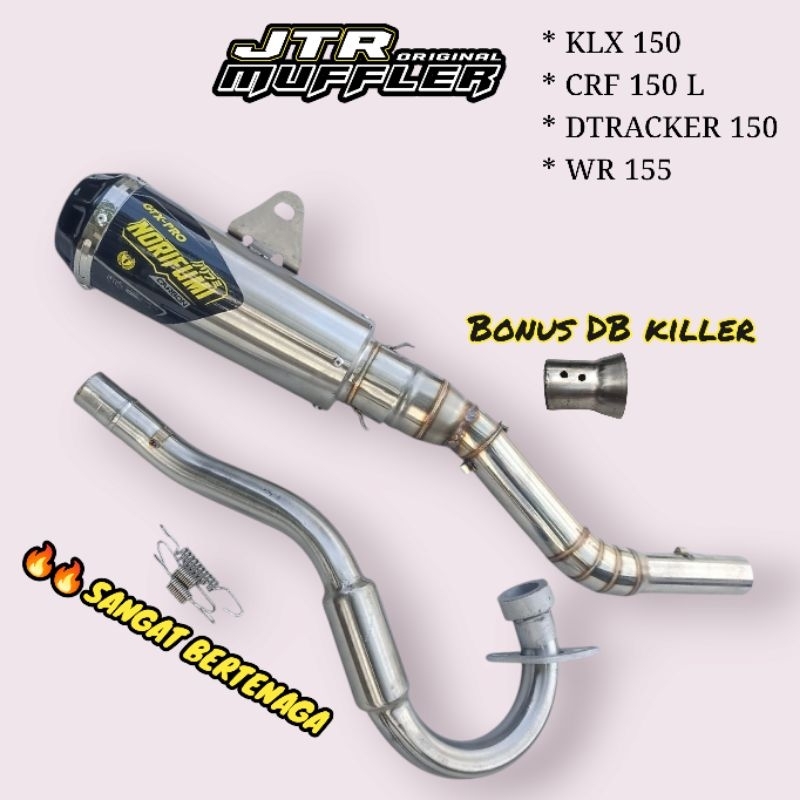Knalpot Norifumi gtx pro Crf 150l Klx 150 Wr 155 Dtracker 150 bonus db killer