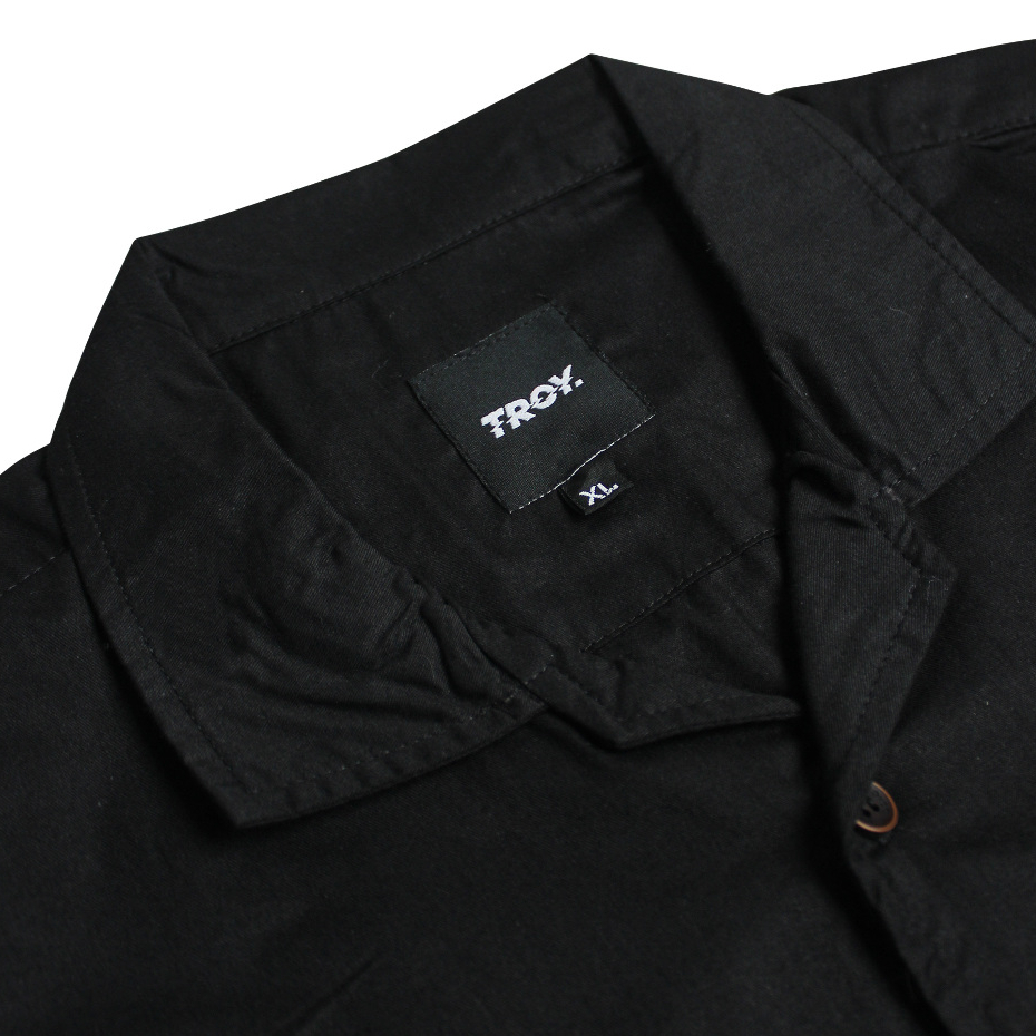Troy Company Short Shirt Black Montague - Kemeja Polos Lengan Pendek Pria Hitam KMJ 2938