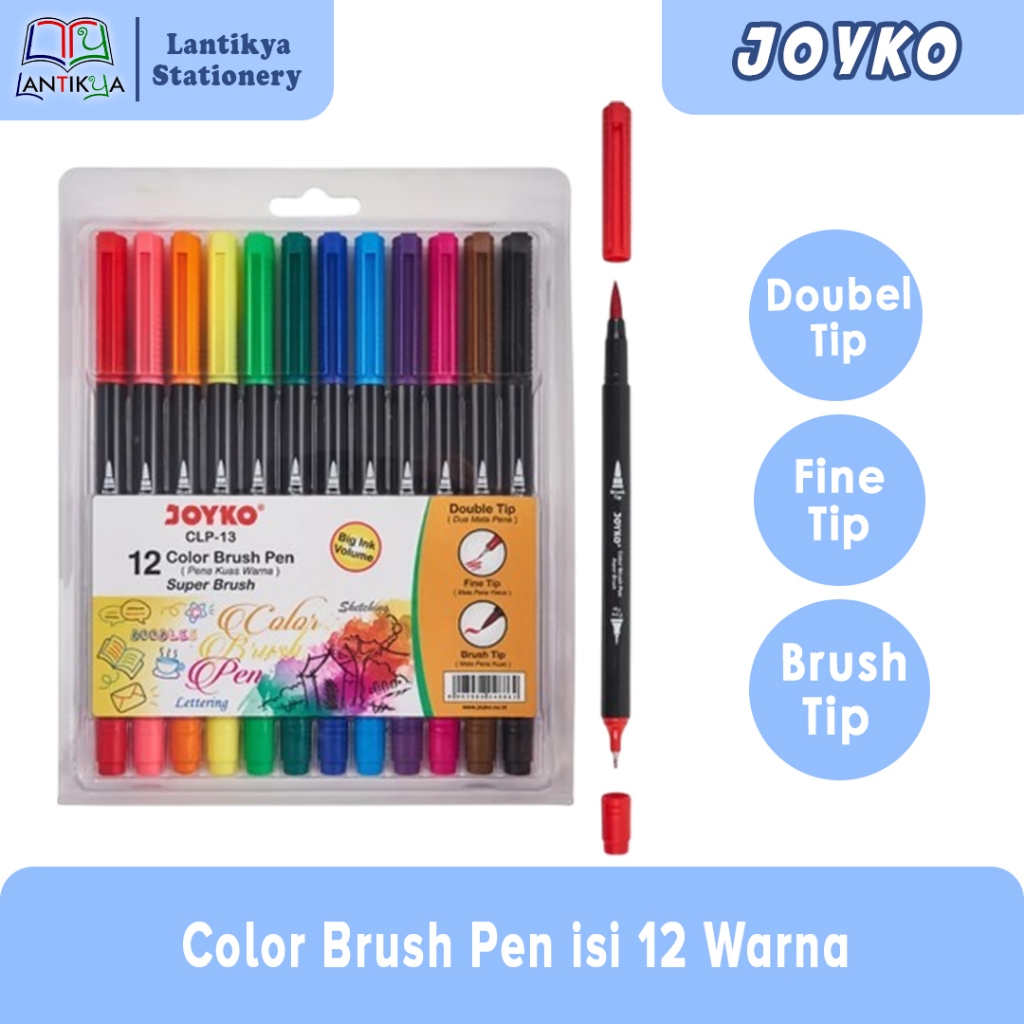 

Color Brush Pen Pena Kuas Warna Joyko/CLP-13 12 Warna