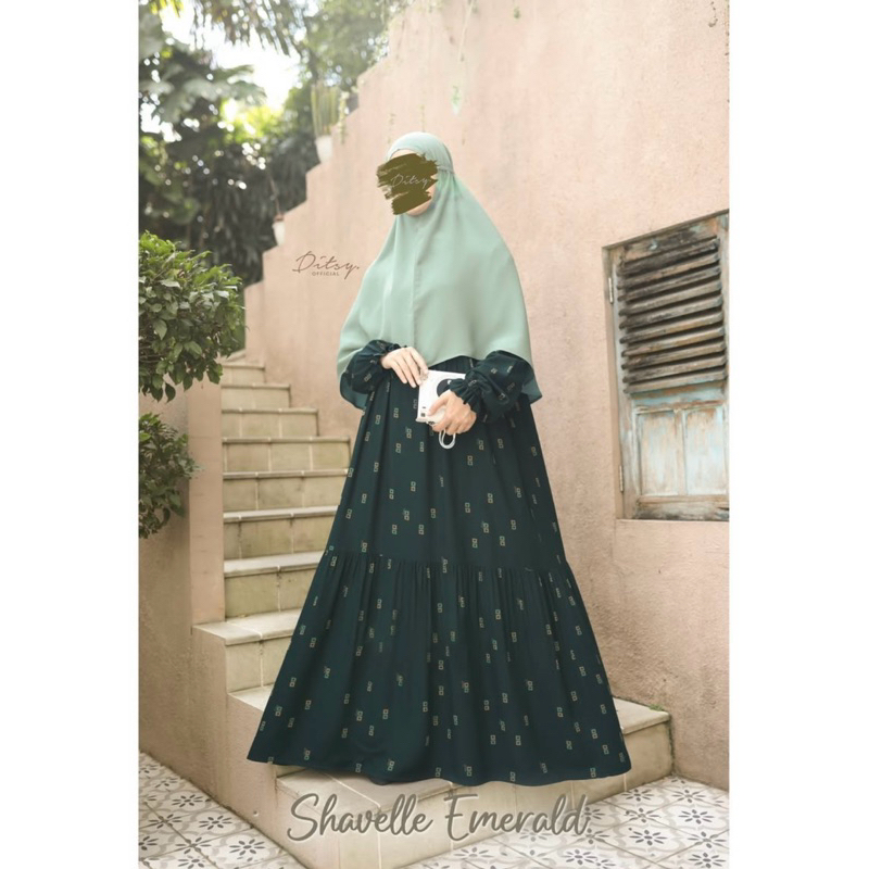 PRELOVED BAJU GAMIS DITSY SHAVELLE EMERALD EDISI SEPTEMBER