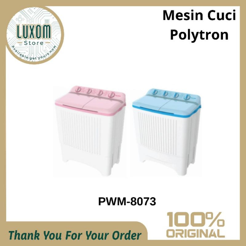 Mesin Cuci Polytron PWM-8073/Mesin Cuci Polytron/mesin cuci 2 tabung/Mesin cuci/Polytron