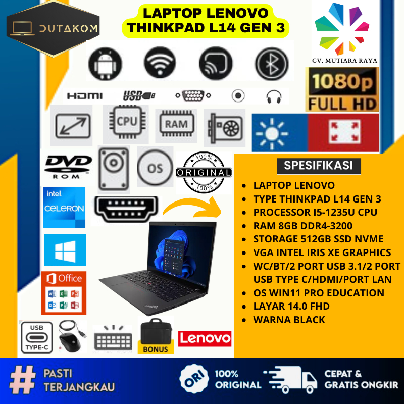 LAPTOP LENOVO THINKPAD L14 GEN 3