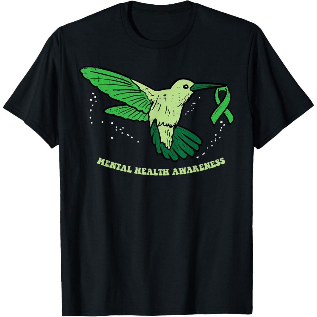 Pita Kesehatan Mental Burung Kolibri Sadar Burung Pria Wanita Anak-anak Kaos