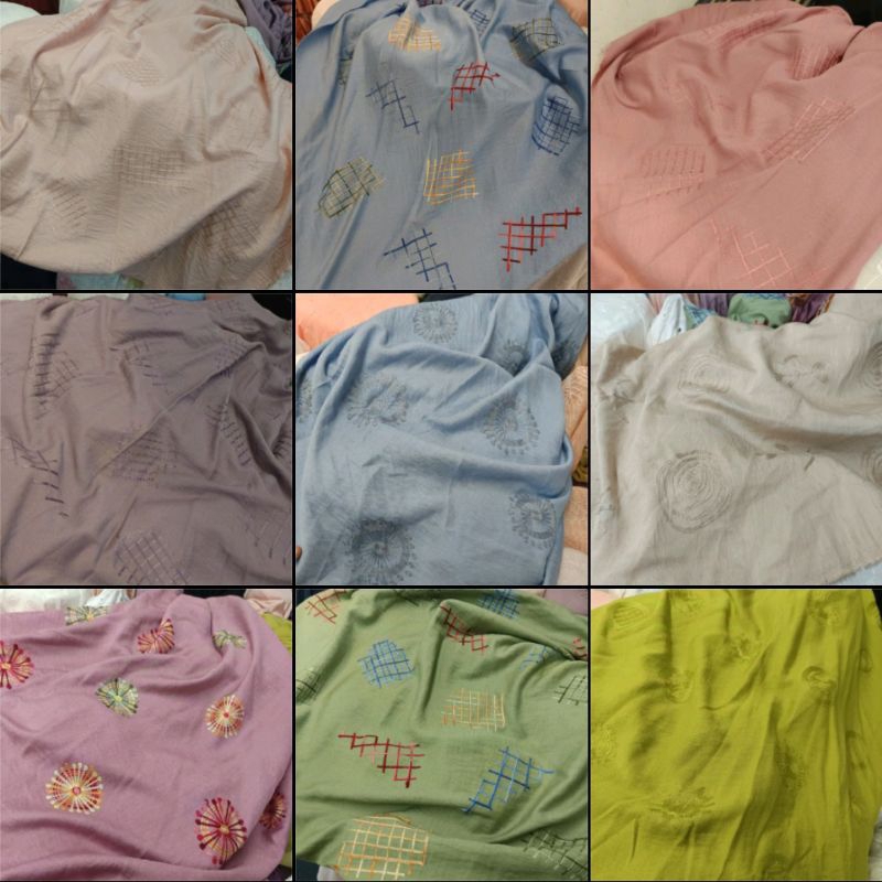 bahan kain katun bordir / kain katun / kain bordir