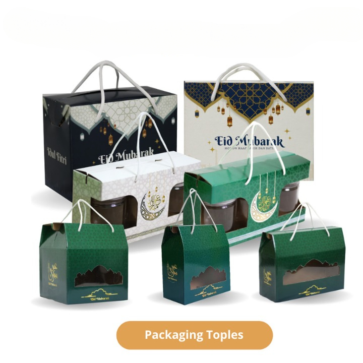 

10 Pcs Box Hampers Lebaran Dus Jinjing Kotak Idul Fitri Packaging Mubarak