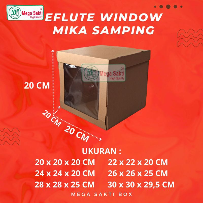 

(ISI 10 PCS) DOS / DUS EFLUTE MIKA SAMPING TUTUP PISAH TINGGI 20CM, 25 CM & 29,5 CM UK 20 CM, 22 CM, 24 CM, 26 CM, 28 CM, 30 CM / Kardus Box Kotak Hampers Eflute Mika Samping