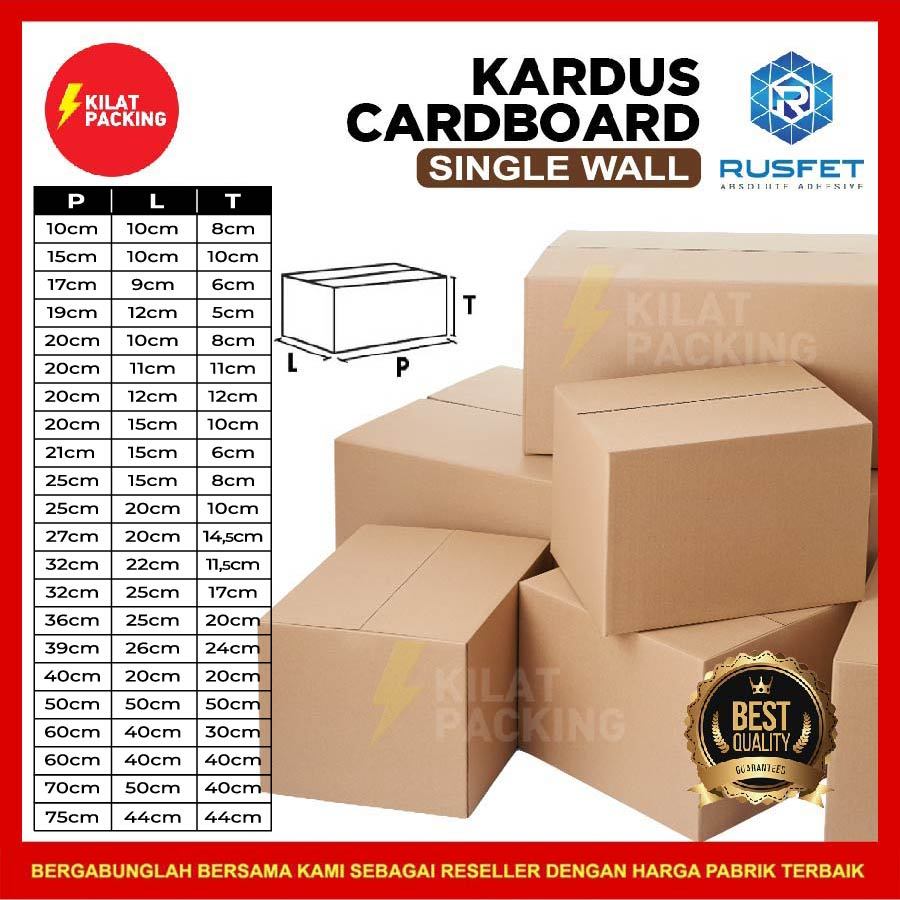 

KARDUS PACKING | DUS KARTON BOX RUSFET | KARTON KOTAK PACKING BARU COKLAT POLOS SATUAN - SIZE SEDANG