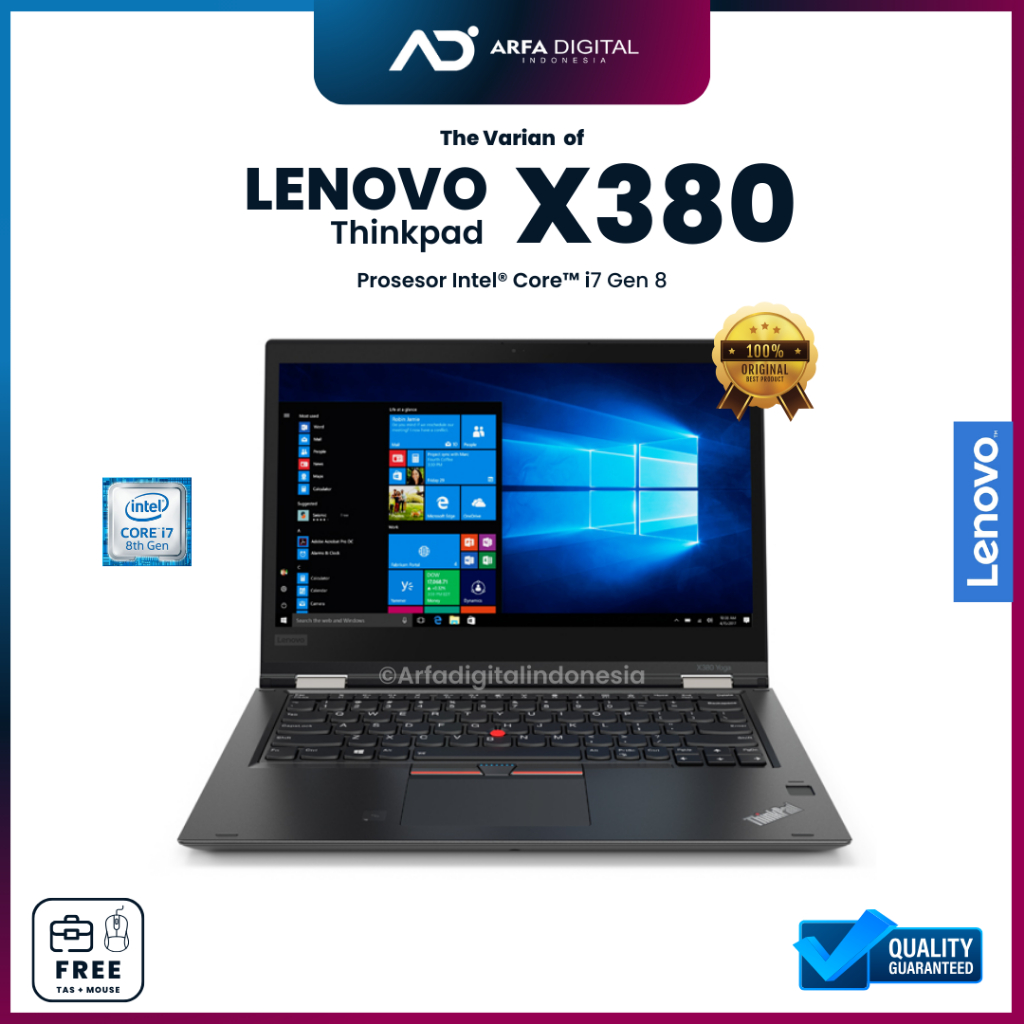 Laptop Lenovo Thinkpad Yoga X380 Yoga Core i7/i5 Gen 8 Touchscreen Bergaransi Bisa Dilipat 360 Deraj