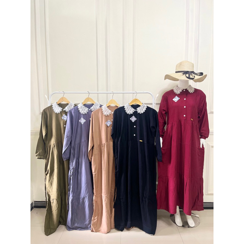 GAMIS KERAH RENDA RAYON TWILL