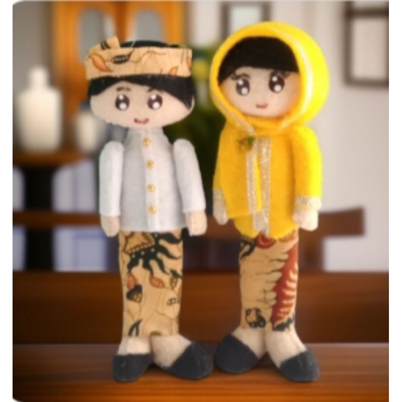 Boneka Cak dan Ning Surabaya dari kain flanel