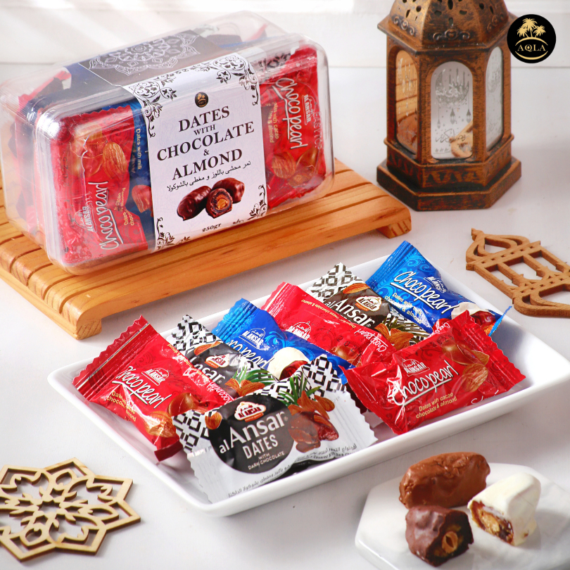 

Coklat isi Kurma dan Almond Premium Asli Saudi / Dates Almond Chocolate & Chocoland