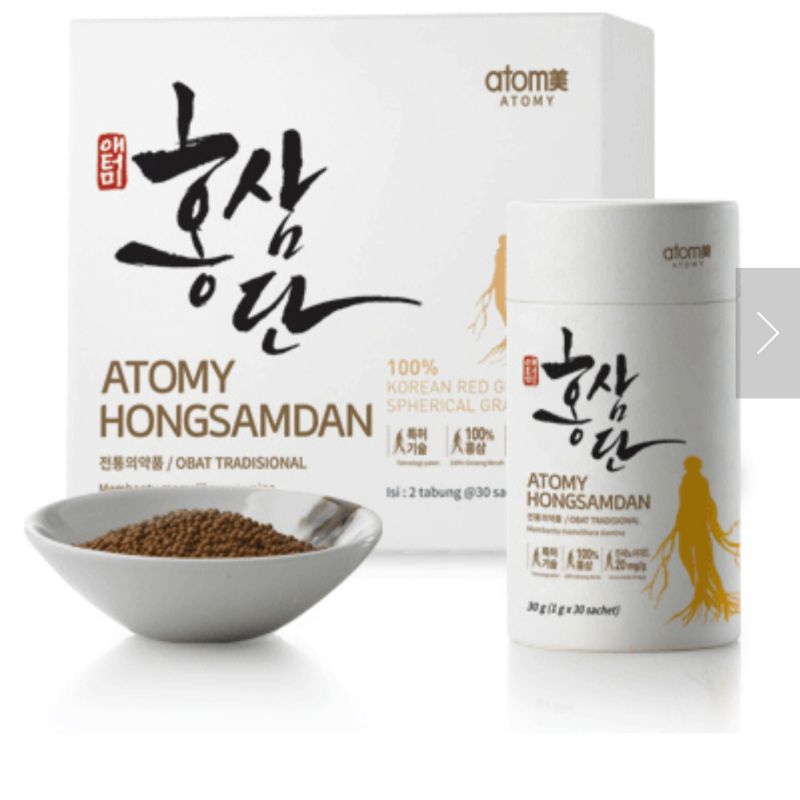 

Atomy Hongsamdam Korean Red Gingseng 100% (Halal) 1box 2 tabung(60sachet)