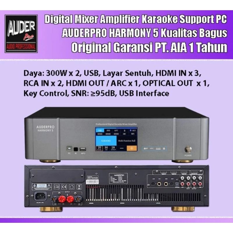 mixer amplifier karaoke auderpro harmony 3 bluetooth original