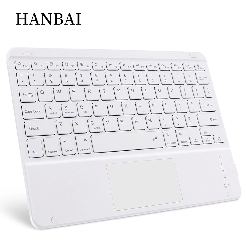 HANBAI Keyboard Bluetooth Tablet Komputer Desktop Keyboard Bluetooth Universal Putih