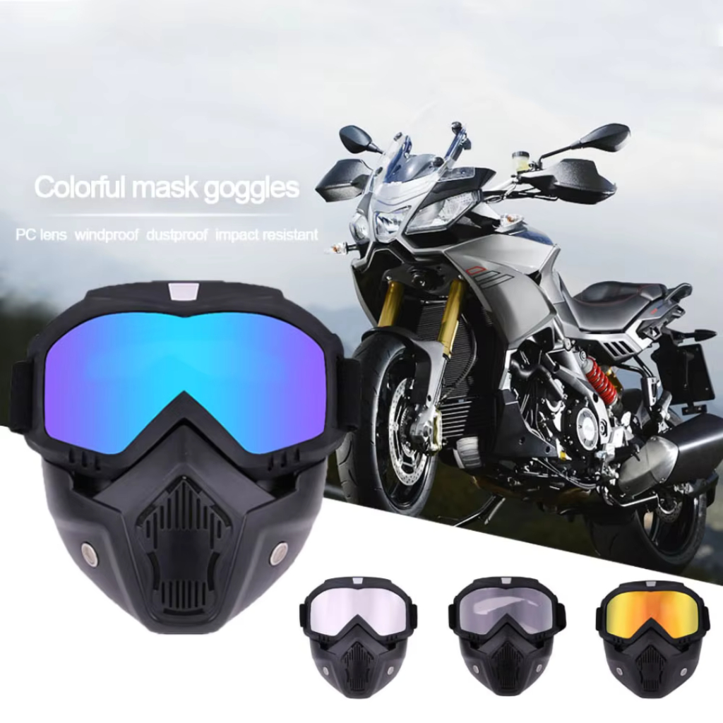 Kacamata Masker Motor Retro Trail Cross Goggles Windproof Paintball Mask Biker Tactical