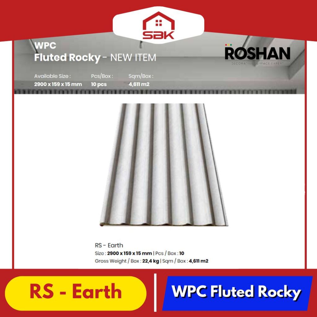 Wall Fluted Roshan | Fluted Rocky WPC Roshan 2900x159MM