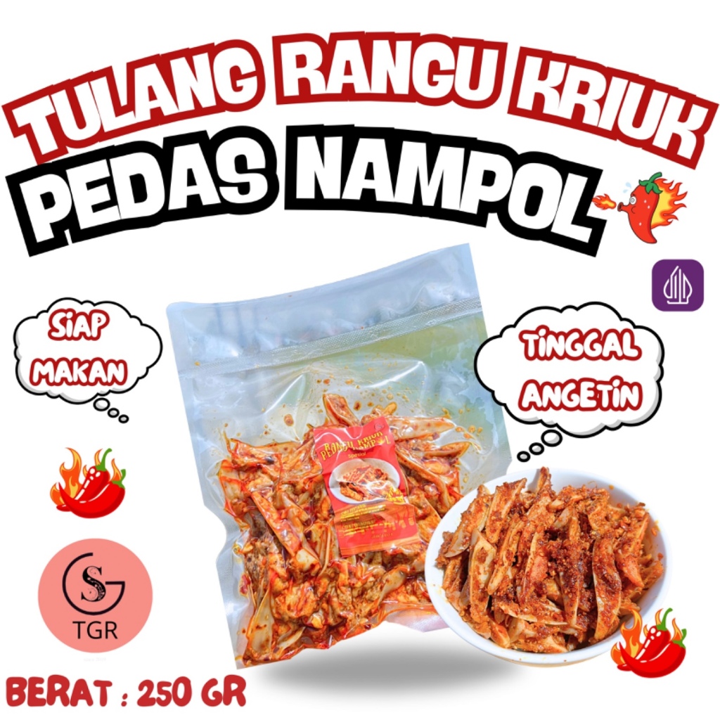 

KEMASAN BESAR RANGU KRIUK AYAM PEDAS NAMPOL 250GR Makanan Chili Food