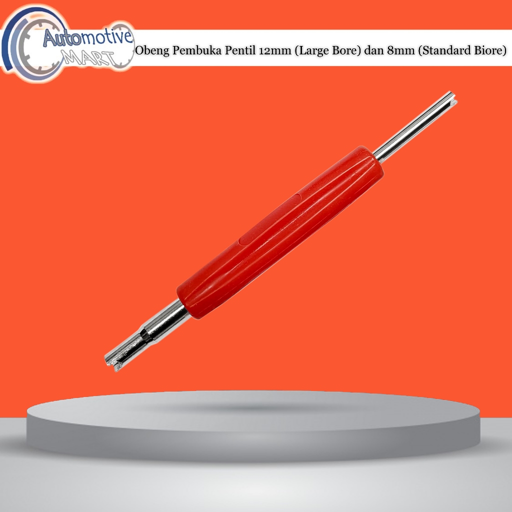 Dual Head Valve Core Screwdriver Large Bore 12mm And Standard Bore 8mm - Alat Obeng Pembuka Isian Da
