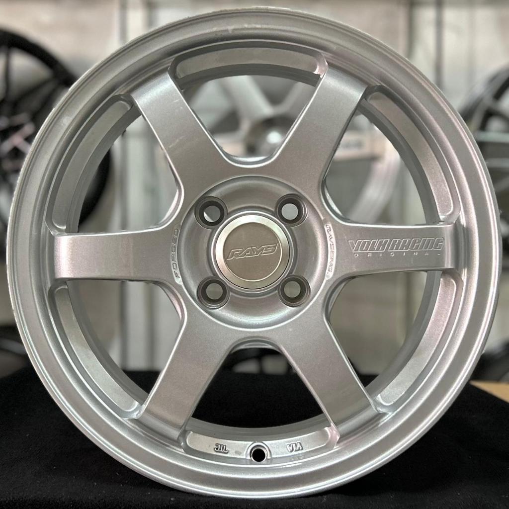 VELG RAYS VOLK RACING RING 15X6.5 PCD 4X100 ET 42 WARNA SILVER