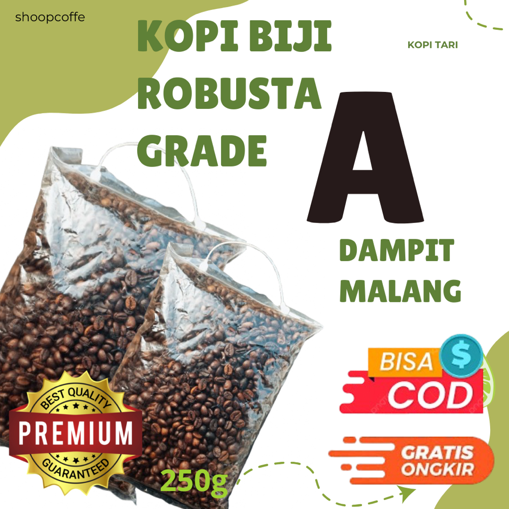 

Kopi Biji Robusta DAMPIT Kualitas (A) 250g ROASTING/SUDAH DI GORENG