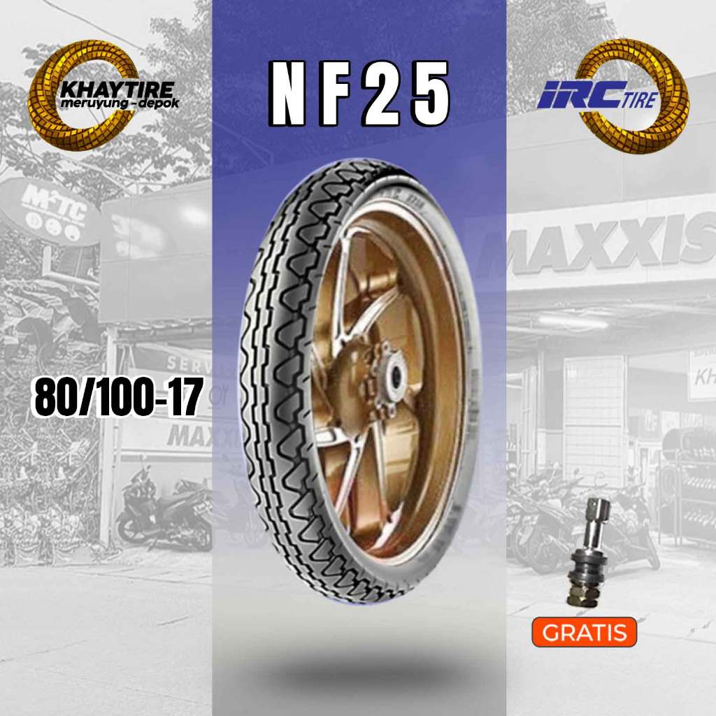 Ban Depan Motor VERZA - MEGAPRO IRC NF25 80/100 Ring 17 Tubeless