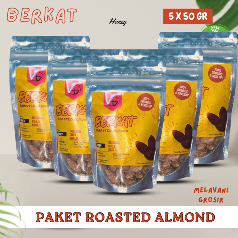 

PAKET Roasted Almond Honey 50 gr x 5 pcs - Kacang Almond Pangang