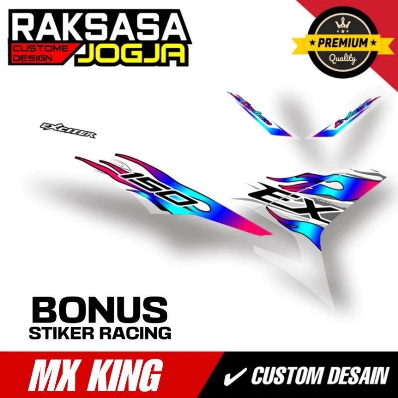 STRIPING CUSTOM MX KING EXCITER / YAMAHA SNIPER 150 MXi / DASAR HITAM / STRIPING YAMAHA Y15ZR / EXCI