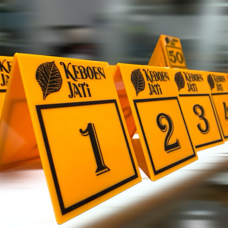 

cetak UV 2 sisi nomor meja akrilik cafe warung restoran bisa 1 sisi sesuai kebutuhan