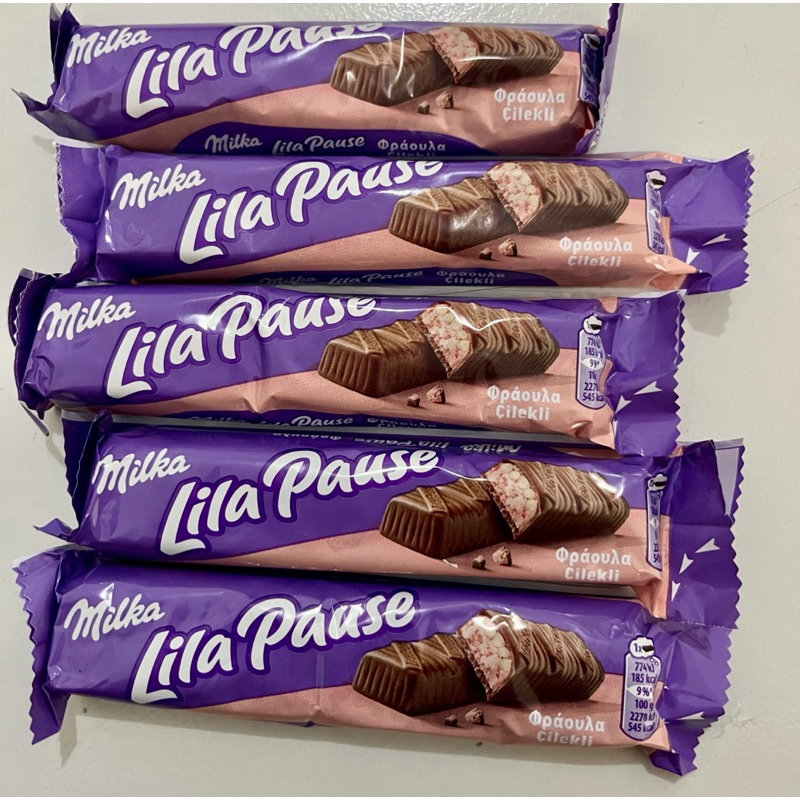 

MILKA LILA PAUSE COKLAT ISI STRAWBERRY