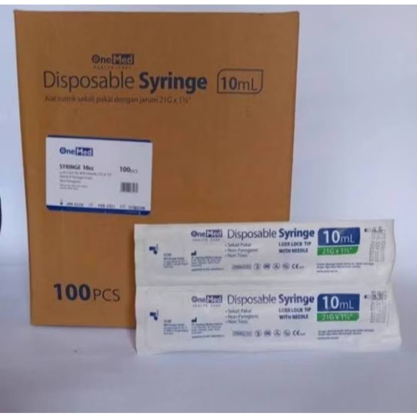 Syringe Onemed 10cc Jarum Suntik 10cc Spuit 10cc Onemed - SPUIT 10ML