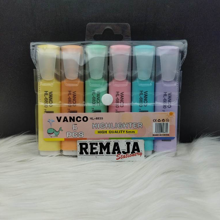 

Highlighter / Stabilo Set Vanco Warna Pastel HL-6830 ( isi 6 pcs )