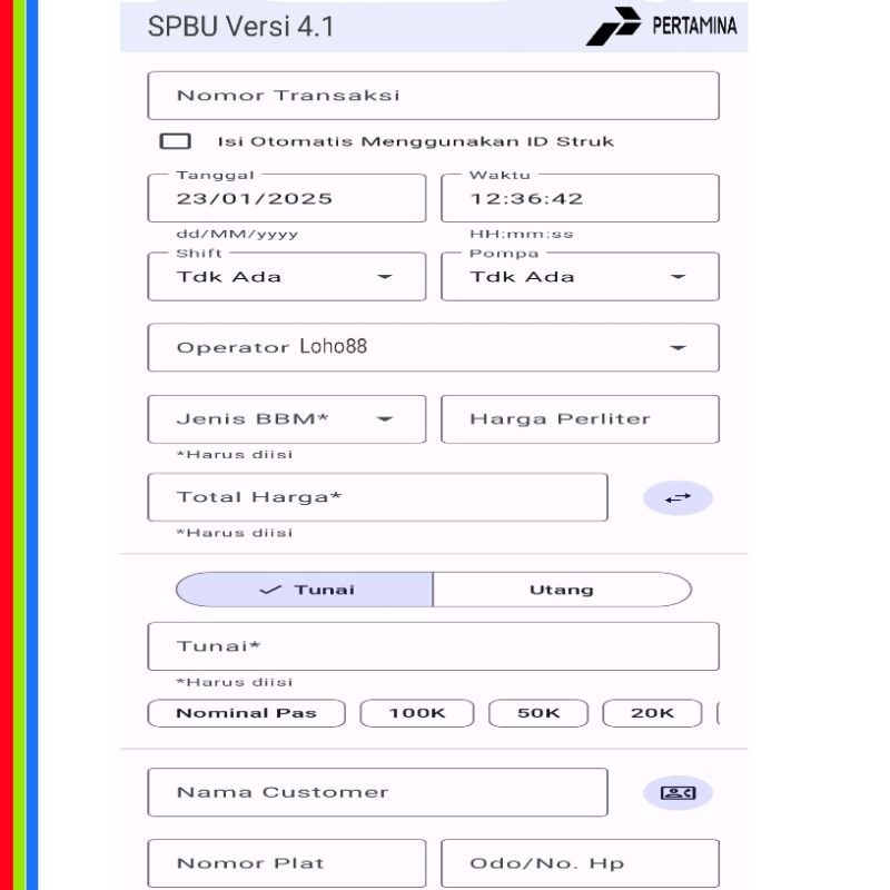 Aplikasi Cetak Nota SPBU versi4.1 Basis Android Terbaru