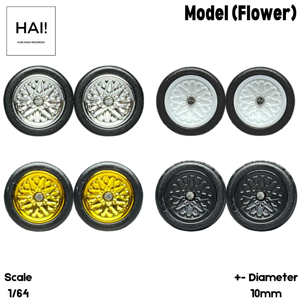 (Flower) Ban Karet Velg Diecast Hot Wheels