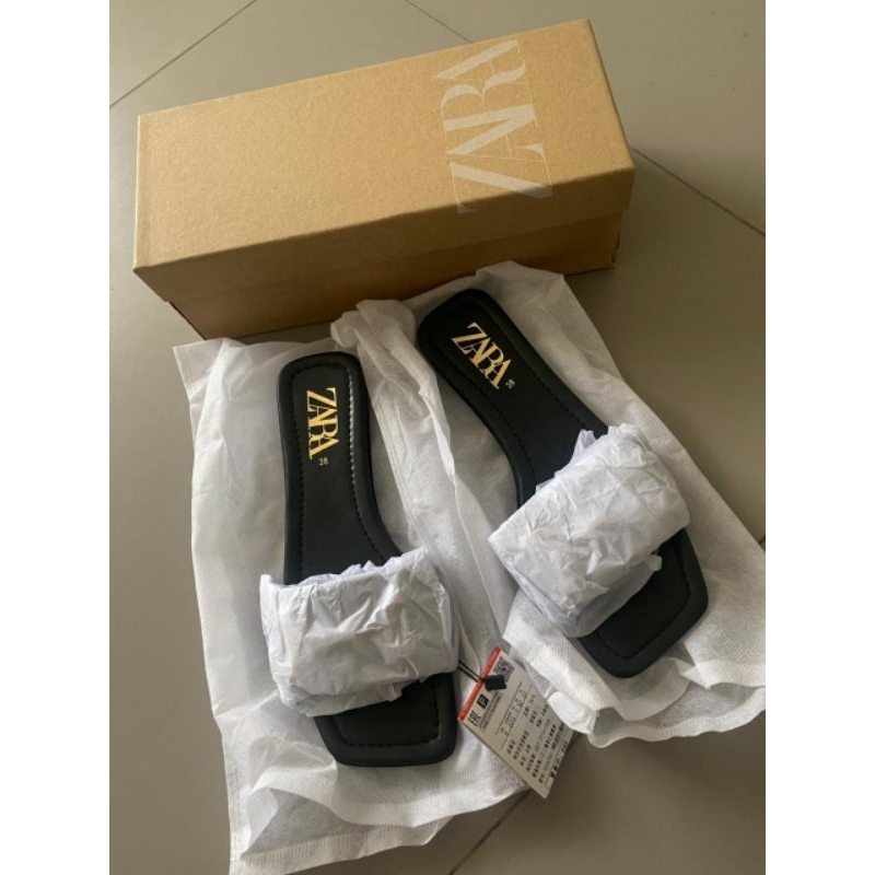 KIDLY LOVE - ZARA ( New Original ) Sandal Sendal Flat Wanita Black