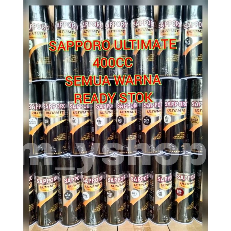 C. Pilok Pilox Cat Semprot Sapporo Ultimate 400Ml Sapporo Black White Xirallic Sapporo Ultra