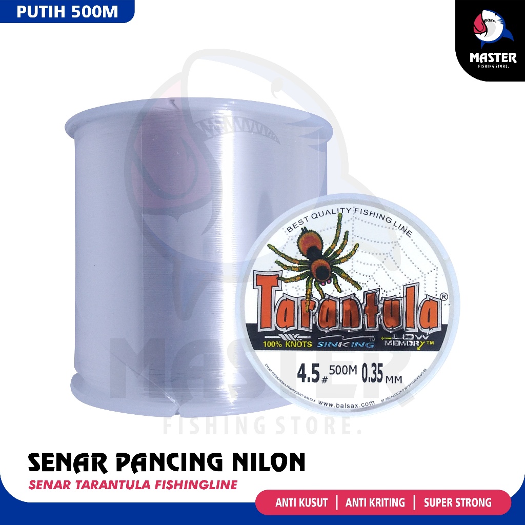 MFS - Tali Pancing  500m Senar Pancing Tarantula Putih Bening Fishing Line Senar Kuat & Tahan Bahan 
