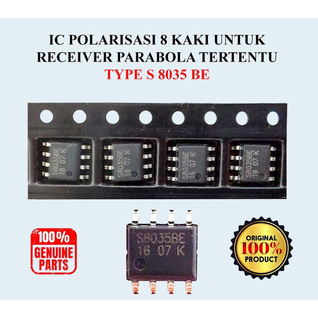 IC Original Polaritas LNB Receiver Parabola IC S8035BE SOP-8 Kaki