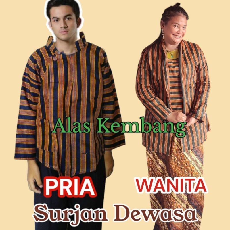 Baju Adat Jawa Dewasa / Surjan Lurik Dewasa /  SURJAN LURIK DEWASA PRIA & WANITA