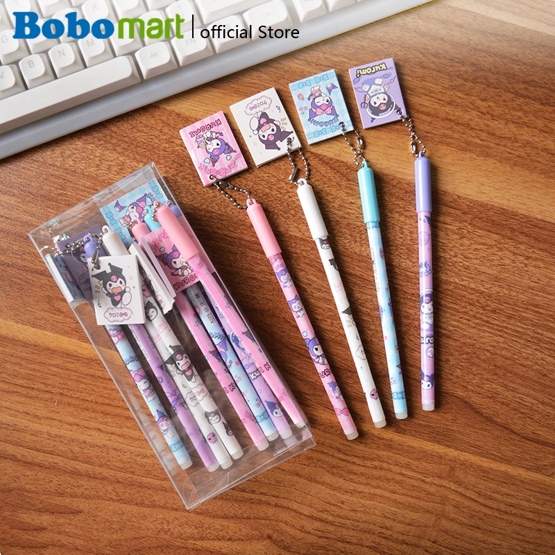 

BOBOMART Pulpen Gel Karakter Kuromi Gantungan Buku Catatan Mini – Alat Tulis Lucu Sekolah QS-375