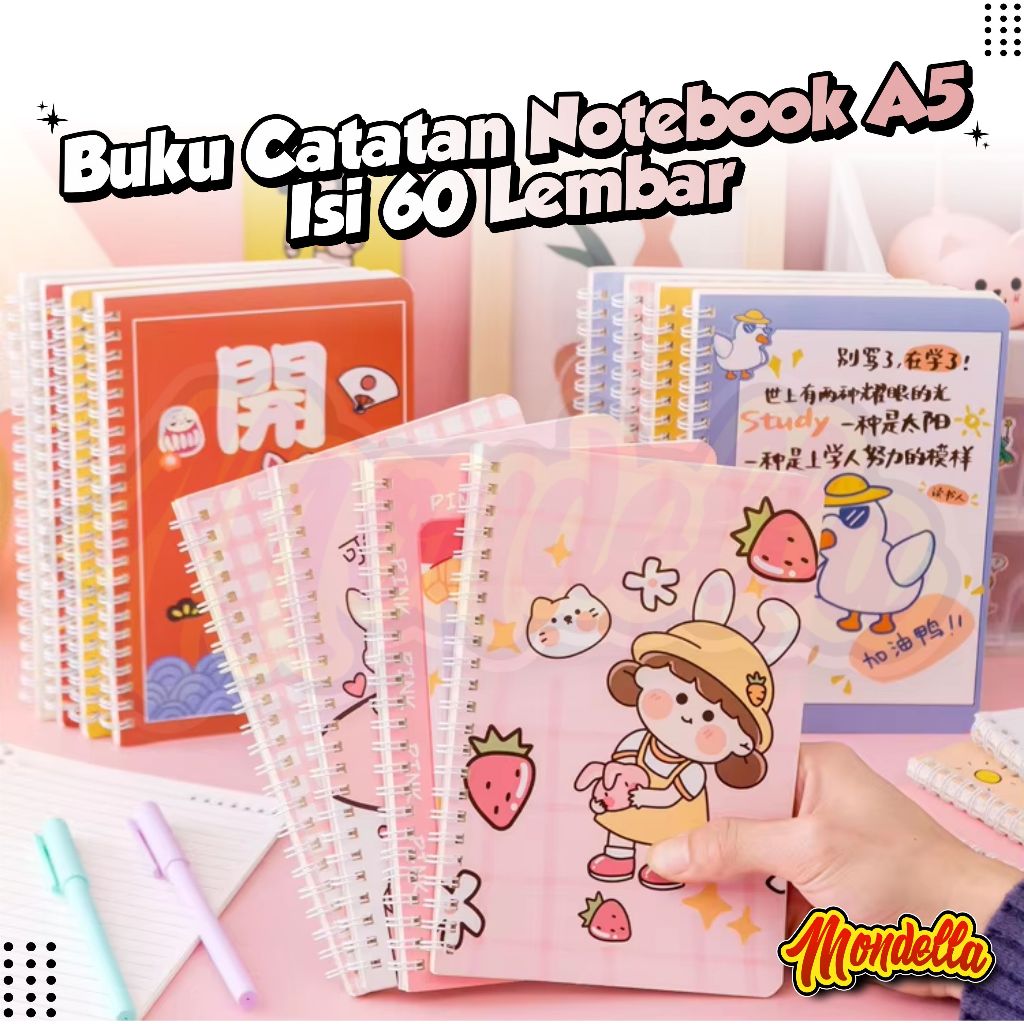 

Buku Catatan Notebook A5 Isi 60 Lembar Buku Diary Aesthetic Motif Kartun Gaya Retro Buku Tulis Garis A5 Spiral Murah MONDELLA
