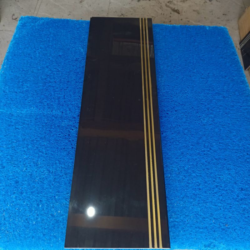 GRANIT PIJAKAN TANGGA DOUBLE BAVEL 30X90 30X100 30X80 30X120 CORAK MARMER HITAM GLOSSY STEPNOSING