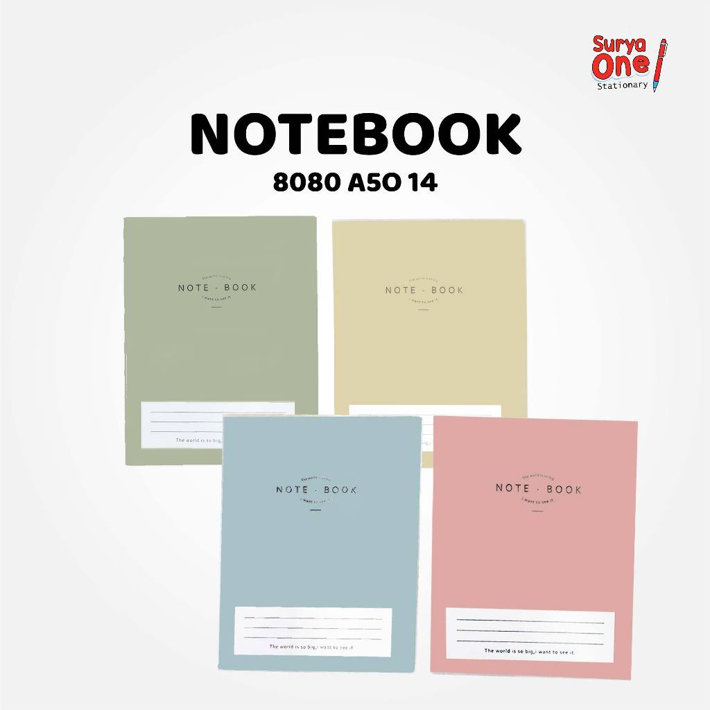 

Note Book Greebel A5 80 Lembar 8080 A5O 14 / Buku Tulis / Buku Catatan Cover Warna Pastel Suryaone