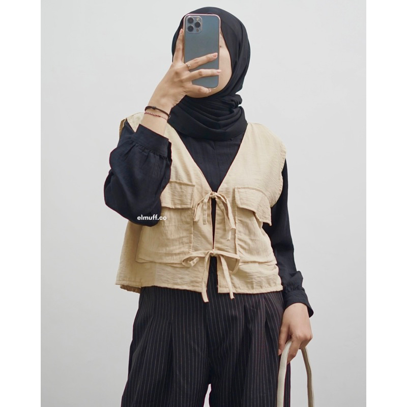 ELMUFF/ Atasan Vest Wanita/ Rompi Outer Wanita/ Fella Vest