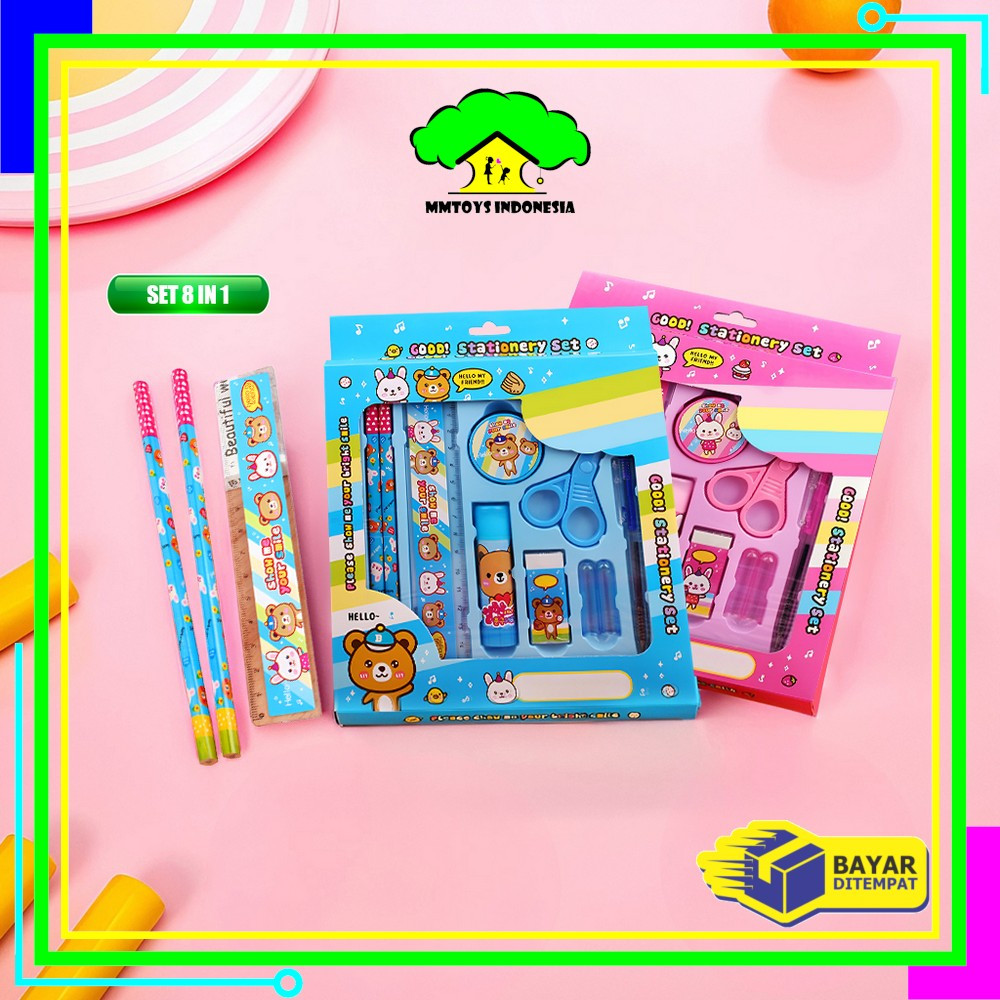 

MI-A26 Alat Tulis Set 8in1 Karakter Stationery Kids / Paket Alat Tulis Anak TK / Set School Supplies for Child Writing Gift Eraser Ruler