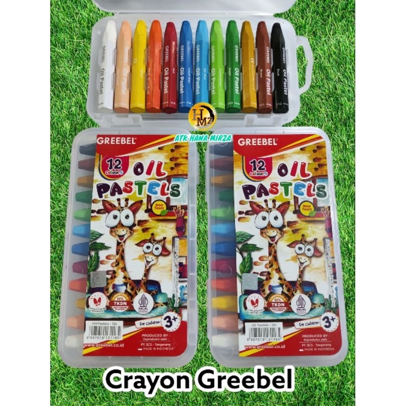 

Crayon /oil pastel 12 warna Greebel